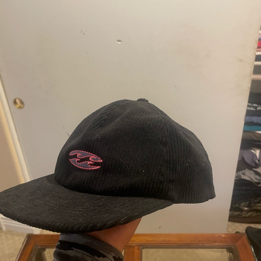 Billabong Black Corduroy Hat with Pink Embroidery - Picture 5 of 7